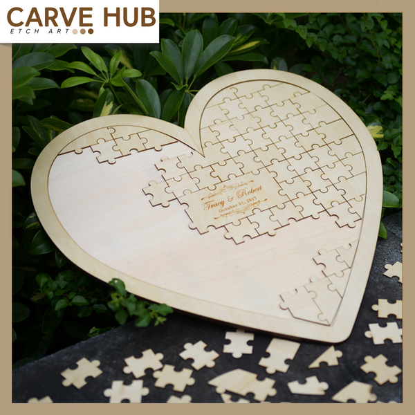 Personalized heart puzzle guestbook