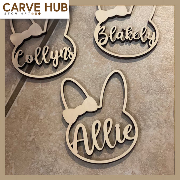 Customizable wood name tags for every occasion