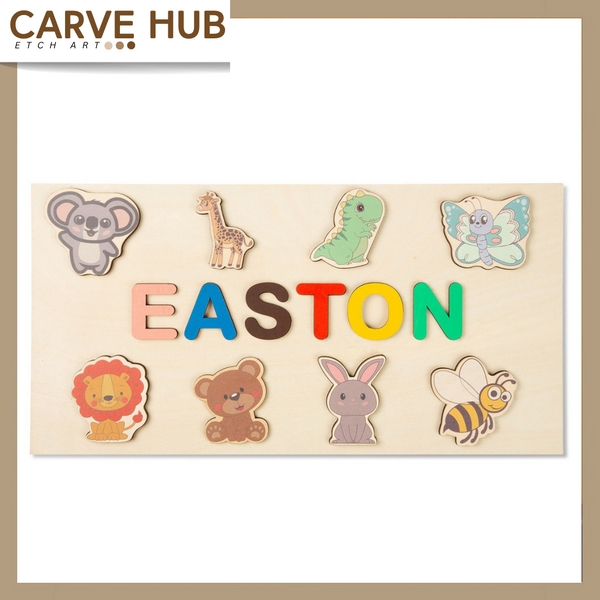 Nordic wooden name puzzle - Personalized toy