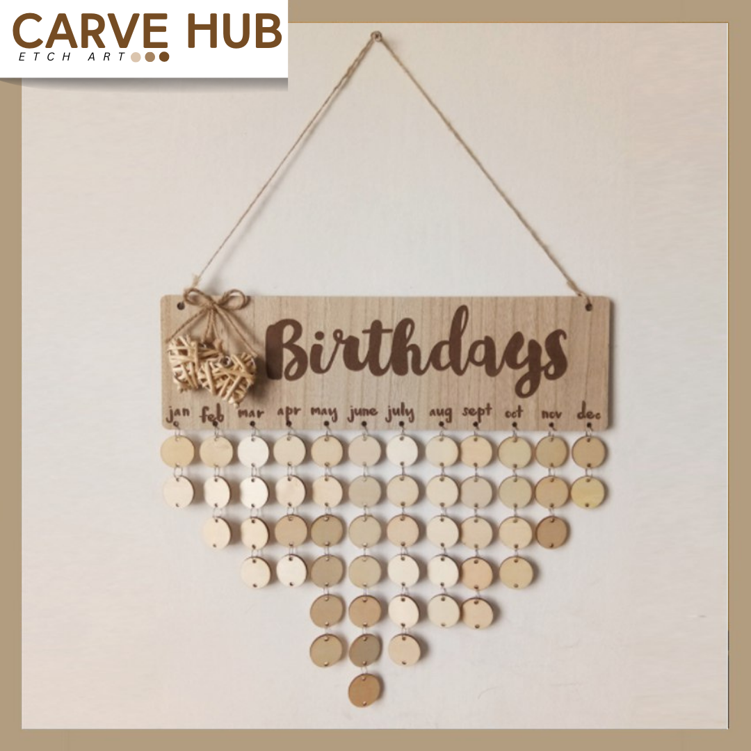 Festive wooden calendar ornament