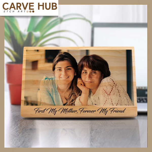 Personalized wood slicephoto frame