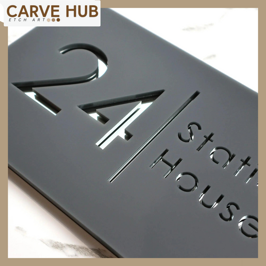 Modern 3D floating house number sign