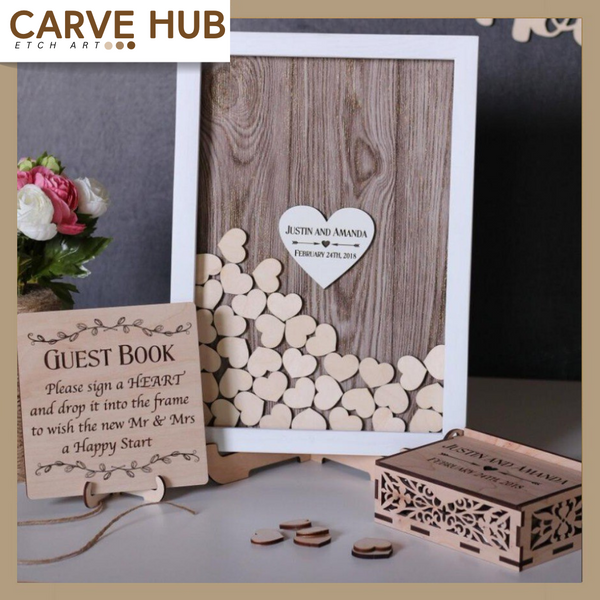 Personalized Wooden Celebration Guest Book Alternative Drop Box