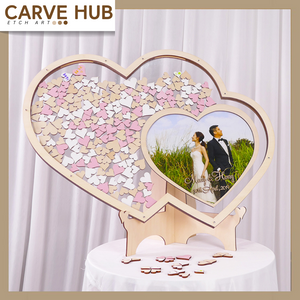 Double heart guestbook frame