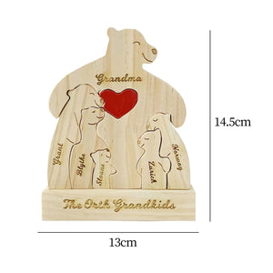 Personalized Bear Family Wood Puzzle