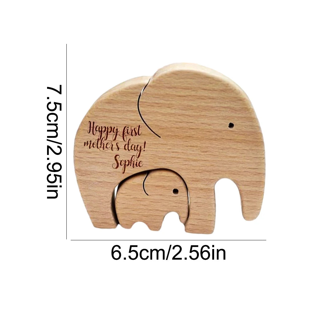 Animal-Themed Wooden Heart Puzzle for Family