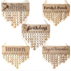 Festive wooden calendar ornament