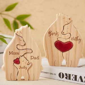 Custom Wooden Bear Family Art