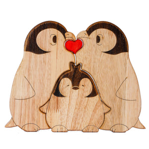 Parent-child Penguin Wooden Puzzle Set.