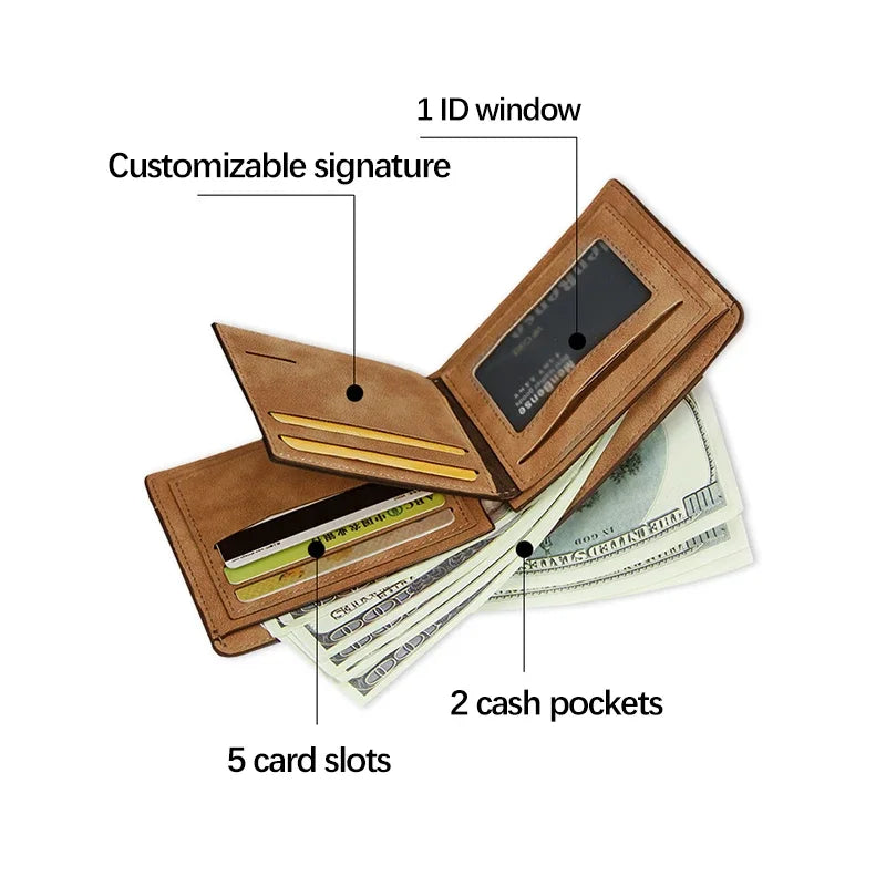 Custom engraved multi-function leather wallet