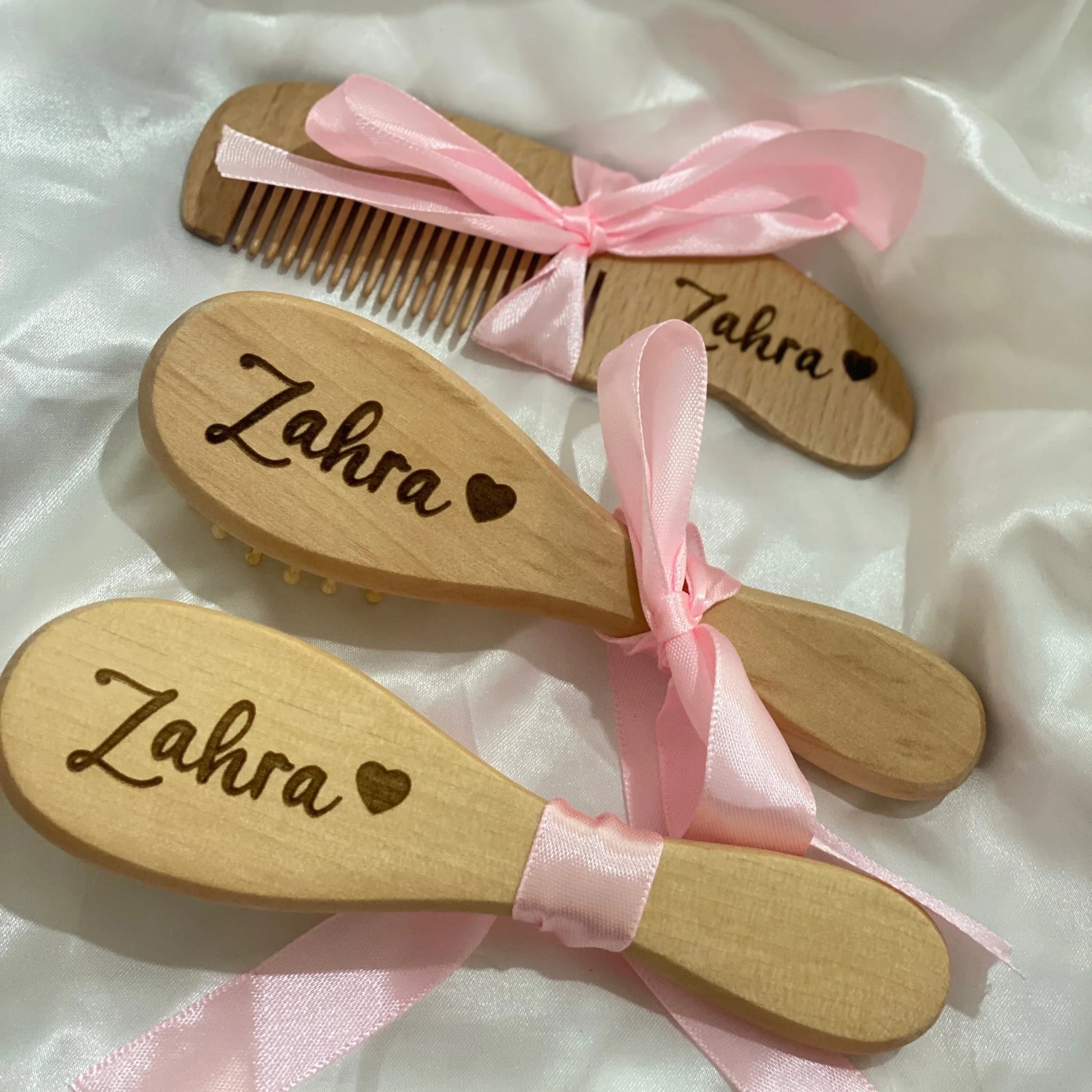 Personalized wooden hairbrush