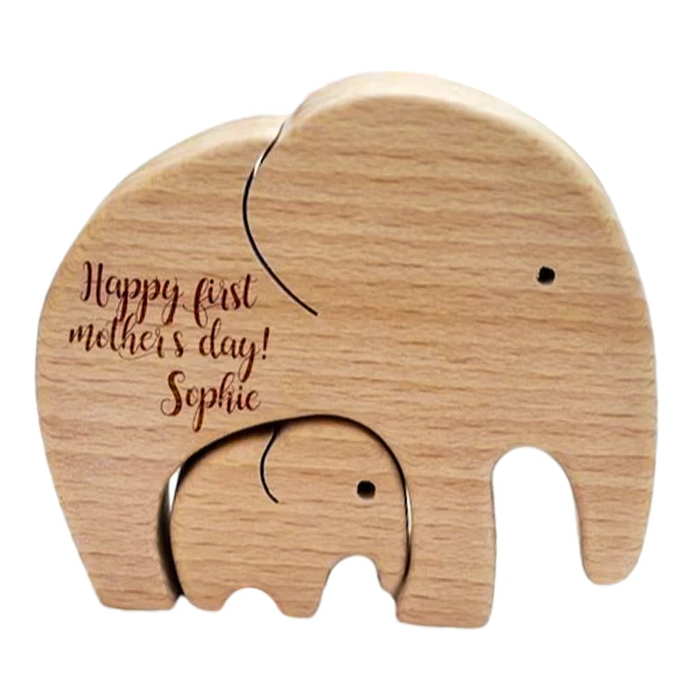 Animal-Themed Wooden Heart Puzzle for Family