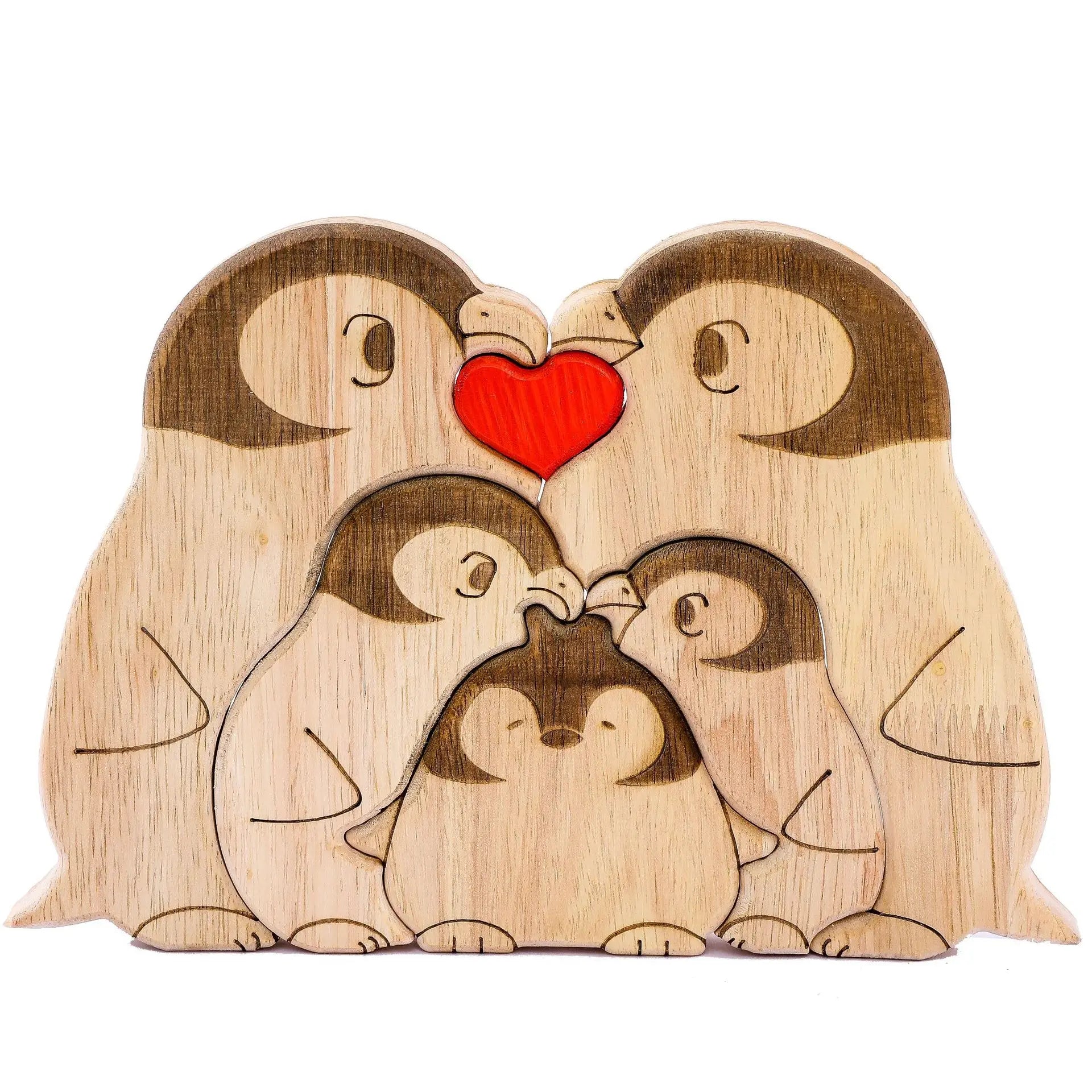 Parent-child Penguin Wooden Puzzle Set.