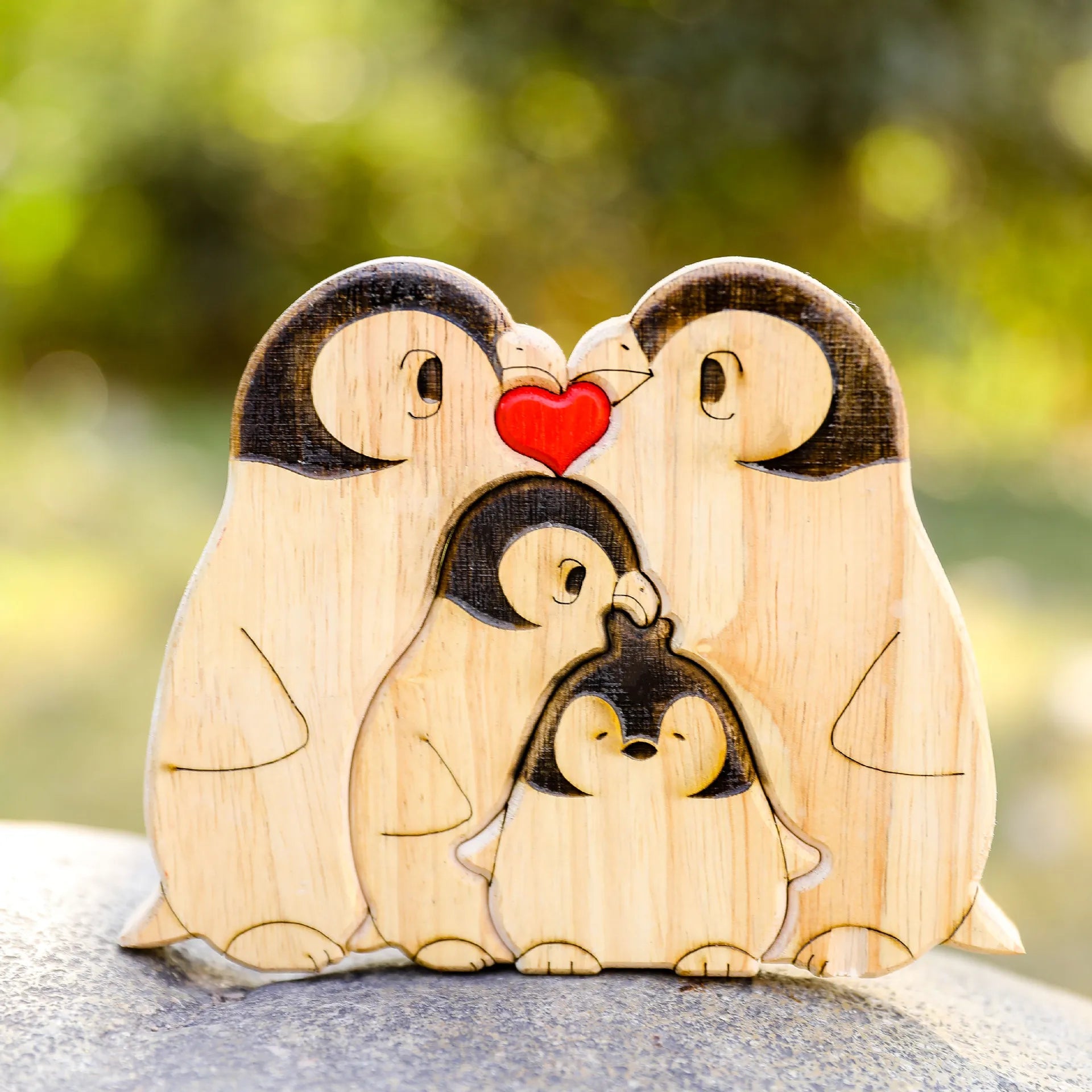 Parent-child Penguin Wooden Puzzle Set.