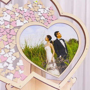 Double heart guestbook frame