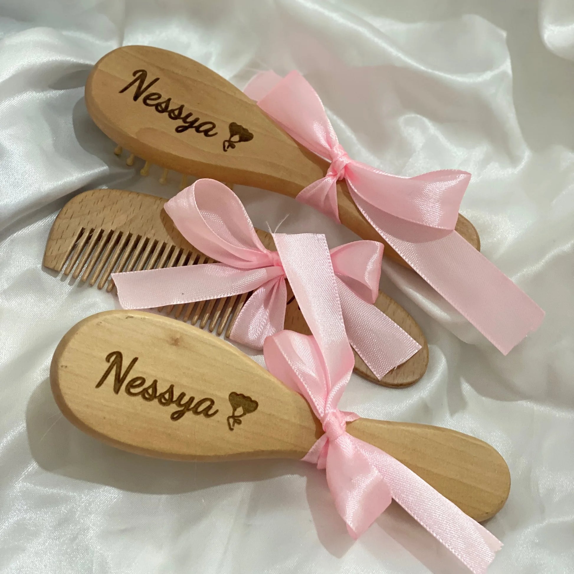 Personalized wooden hairbrush