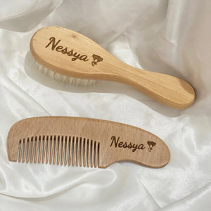 Personalized wooden hairbrush