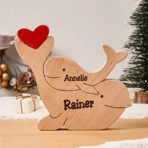 Personalized Whale Family Wooden Name Puzzle