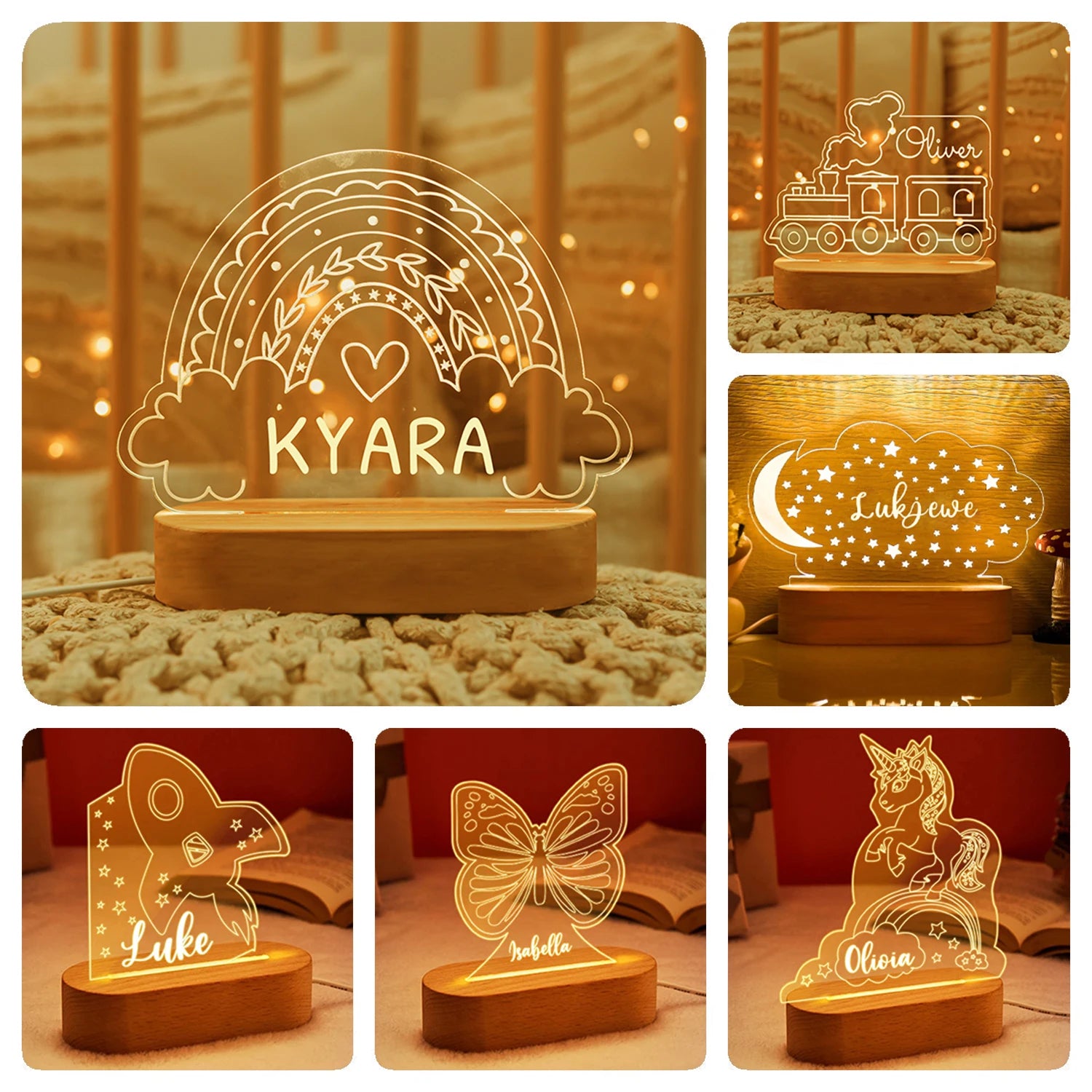 Personalized USB night light for kids