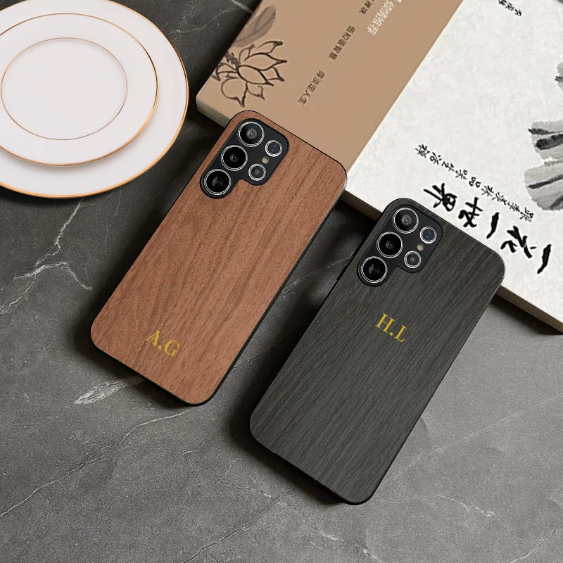 Personalized Wood Leather Case