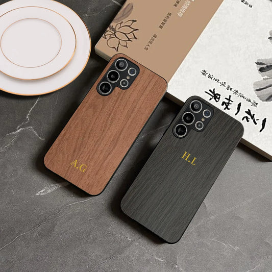 Personalized Wood Leather Case