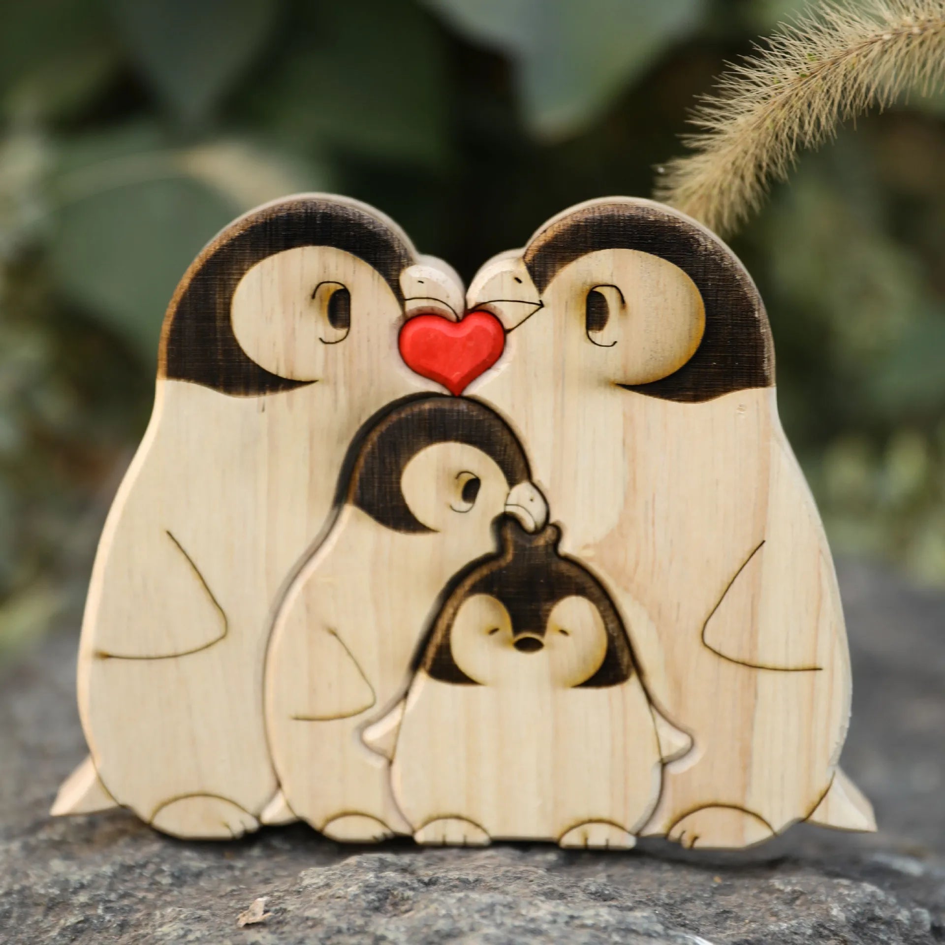 Parent-child Penguin Wooden Puzzle Set.