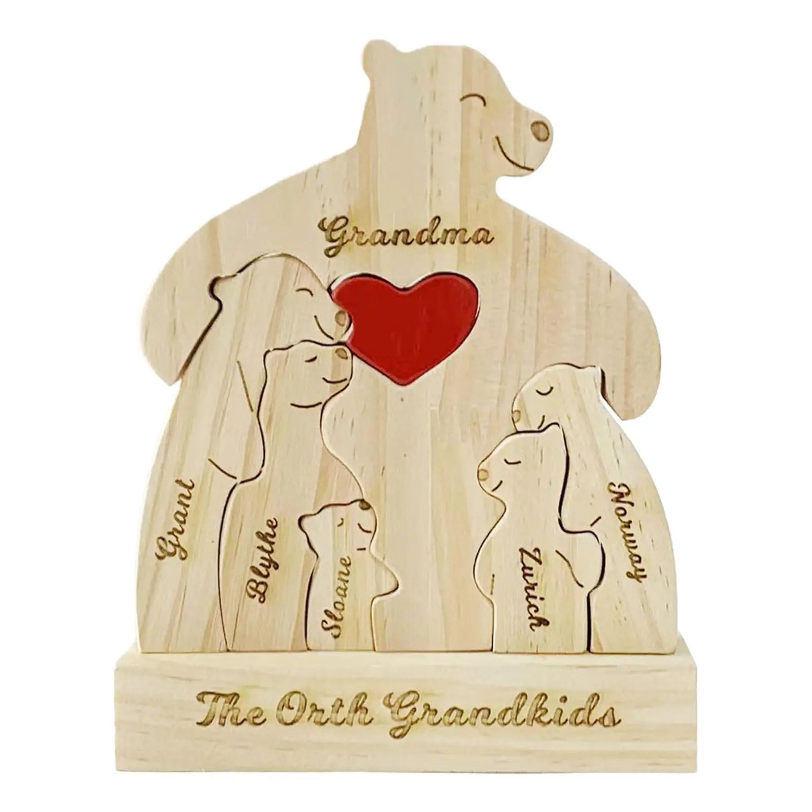 Personalized Bear Family Wood Puzzle