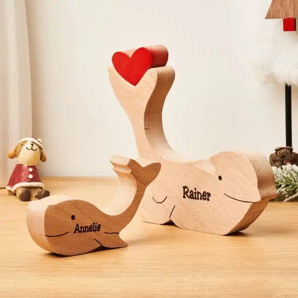 Personalized Whale Family Wooden Name Puzzle